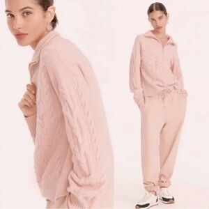 J. Crew Cable Knit Half Zip Sweater Supersoft
Yarn Pink ✨